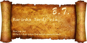 Barinka Terézia névjegykártya